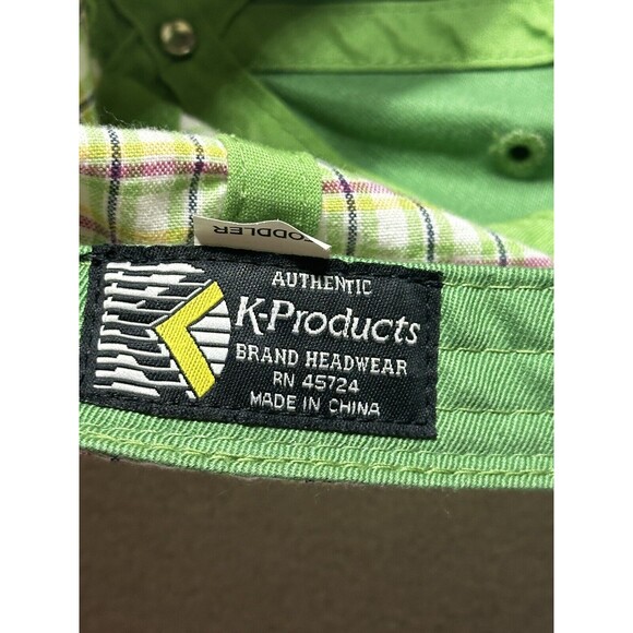 John Deere Hat Cap Boys Snapback Green Yellow Plaid Tractor K Products Youth Kid - Picture 7 of 7